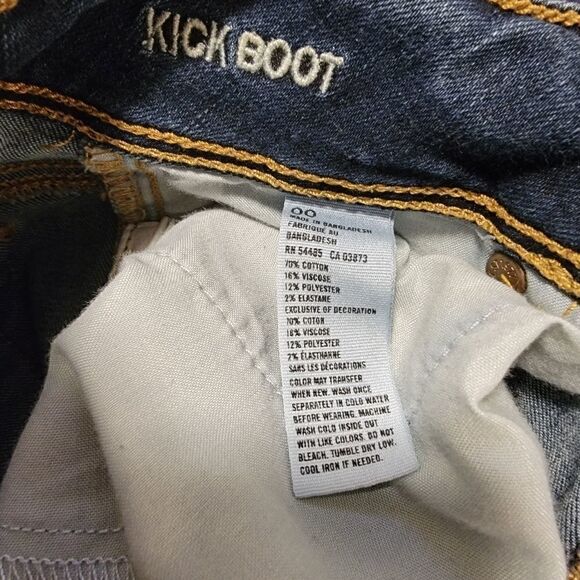 American Eagle Kickboot bootcut Jeans cutoff raw hem size 00 - Picture 3 of 3